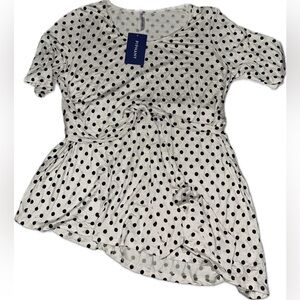 NWT Piphany Polka Dot Asymmetrical Blouse
